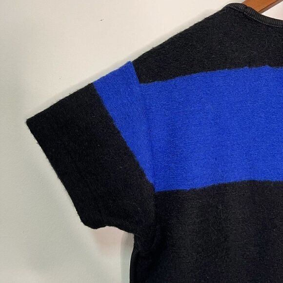 CLEARANCE Madewell Brushed Rugby Blue and Black Wool Blend Striped Top - Picture 5 of 7